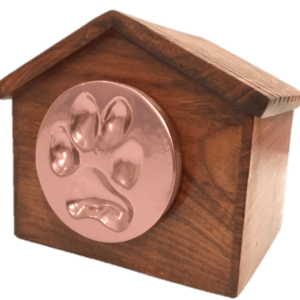 Wood Dog House with Clay Paw Cas